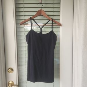 Black lulul tank built in bra